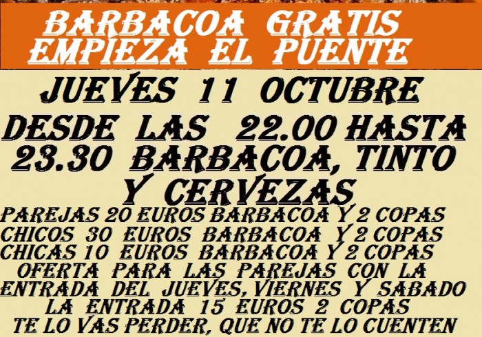 BARBACOA GRATIS